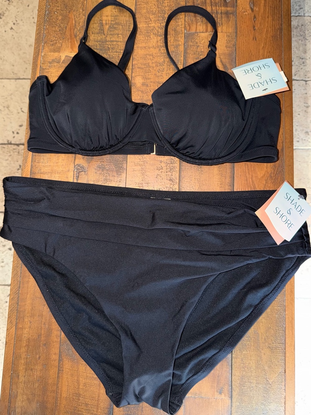 Shade & Shore Black Underwire Two-Piece Bikini